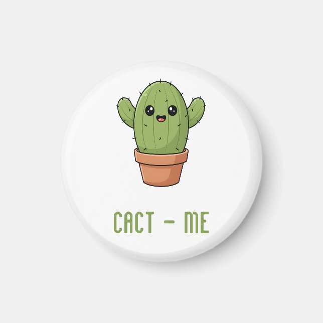 Cact-Us Funny Cactus Couple Pun Anniversary Gift Magnet (Front)