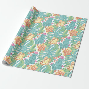 Cacti and plant. wrapping paper