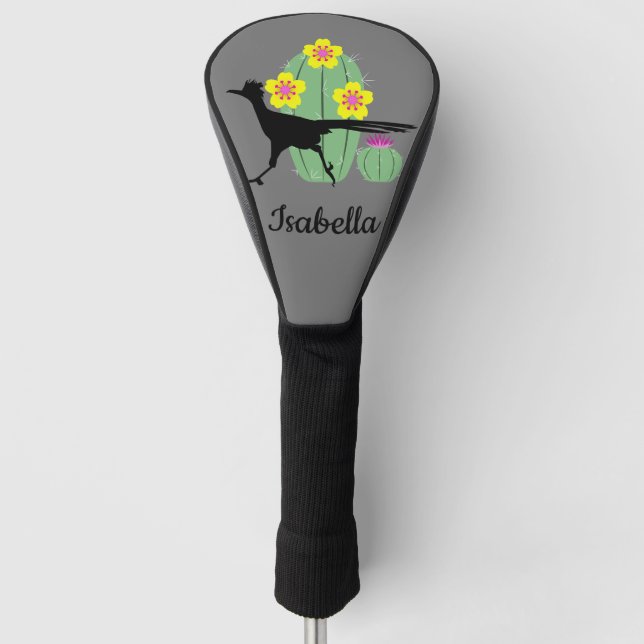 Cacti And Roadrunners Golf Head Cover (Front)