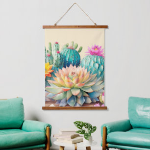 Cacti And Succulent Hanging Tapestry