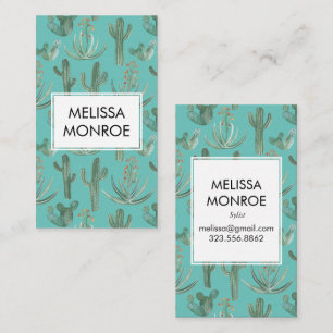 Cacti and Succulents desert illustrated watercolor Business Card