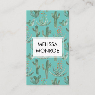 Cacti and Succulents desert illustrated watercolor Business Card