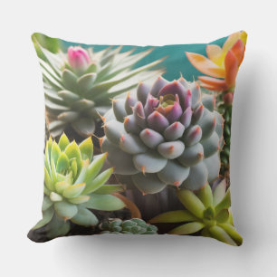 Cacti and succulents grouping cushion