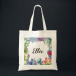 Cacti and succulents watercolor wedding tote bag<br><div class="desc">A modern and original design for this watercolor wedding suite: colourful cacti and succulents,  the good mix between a classical botanical design and a bold theme with desert plants. Perfect for all the cactus lovers!</div>
