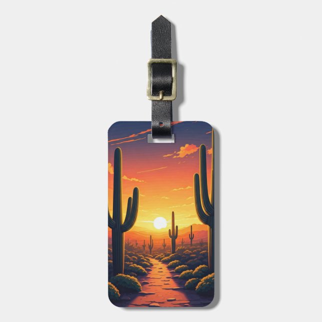 Cacti at Saguaro National Park Souvenir Luggage Tag (Front Vertical)