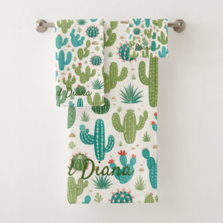 Cacti Bathroom Towel Set