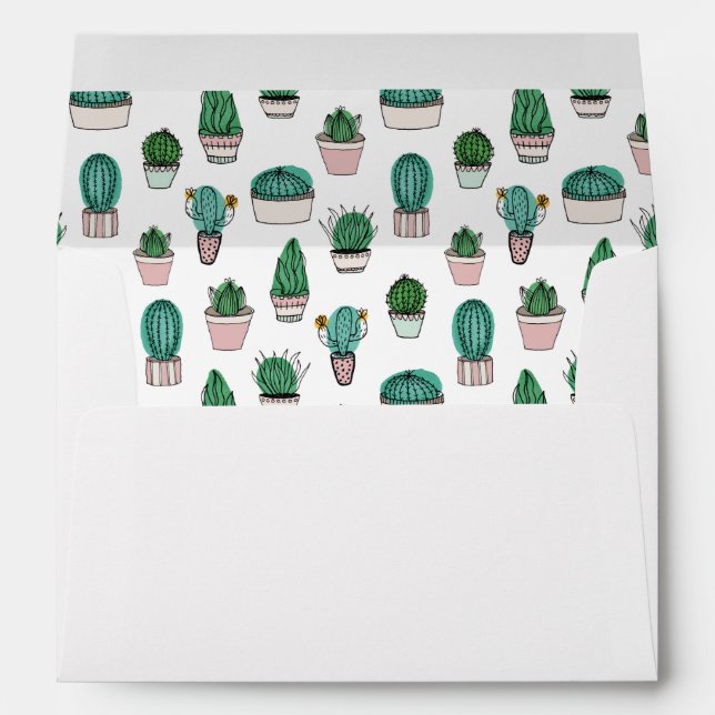 Cacti Cactus plant pattern Envelope (Back (Bottom))
