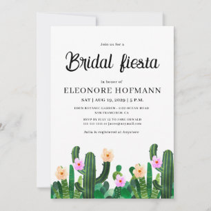 Cacti flowers Bridal Fiesta Invitation