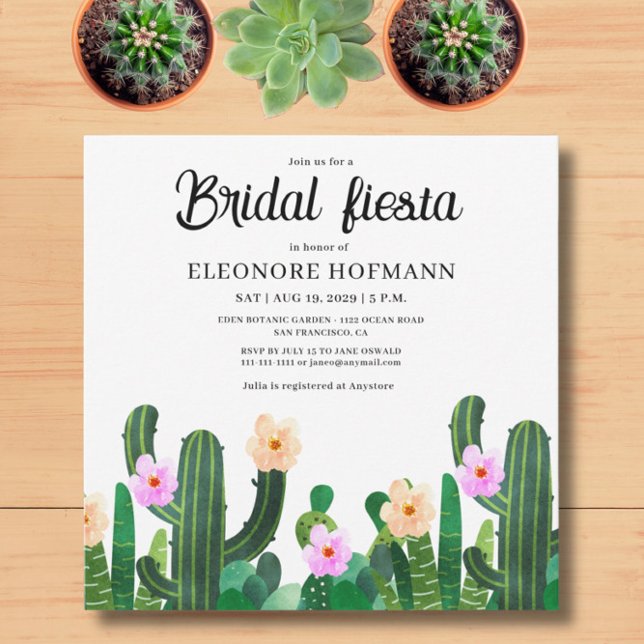 Cacti flowers  Bridal Fiesta Invitation (Creator Uploaded)