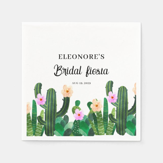 Cacti flowers  Bridal Fiesta  Napkin (Front)