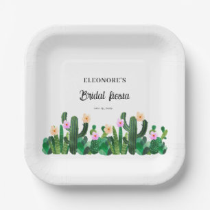 Cacti flowers Bridal Fiesta Paper Plate