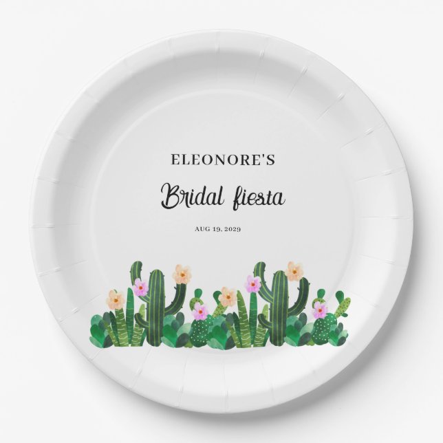 Cacti flowers  Bridal Fiesta  Paper Plate (Front)