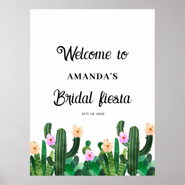 Cacti flowers  Bridal Fiesta  Poster (Front)