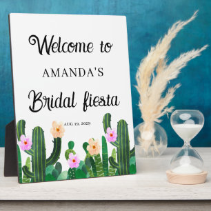 Cacti flowers Bridal Fiesta Welcome Plaque