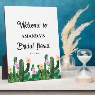 Cacti flowers  Bridal Fiesta Welcome Tabletop Plaque