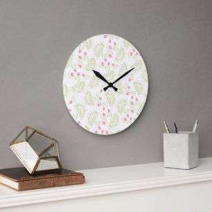 Cacti flowers large clock