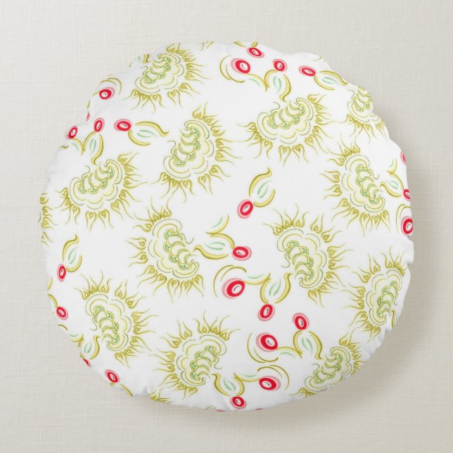 Cacti flowers round cushion (Front)