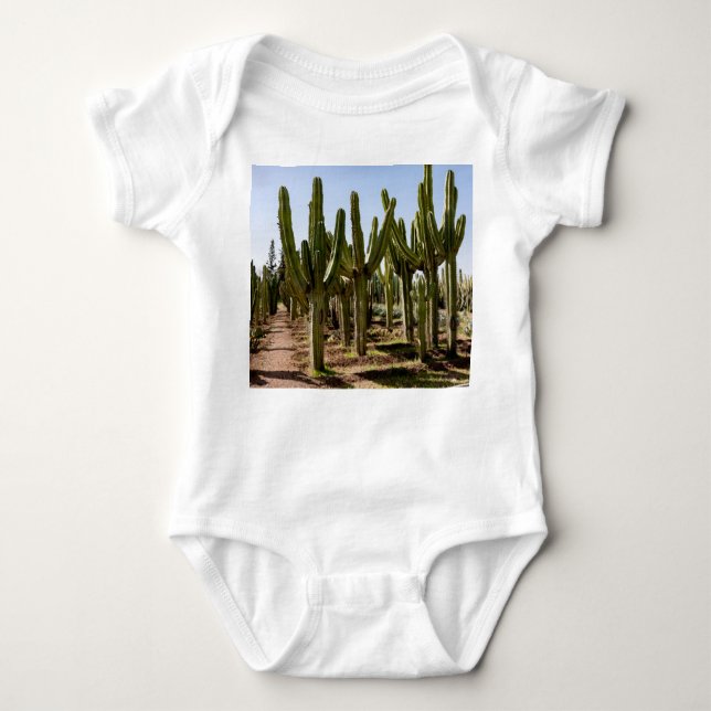 Cacti garden, tropical desert landscape. baby bodysuit (Front)