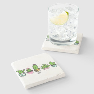 cacti grouping stone coaster