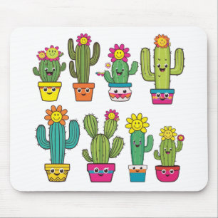 Cacti lovers cute ones mouse pad