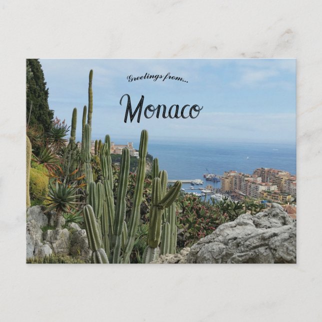 Cacti Near Harbour in Monaco Postcard (Front)