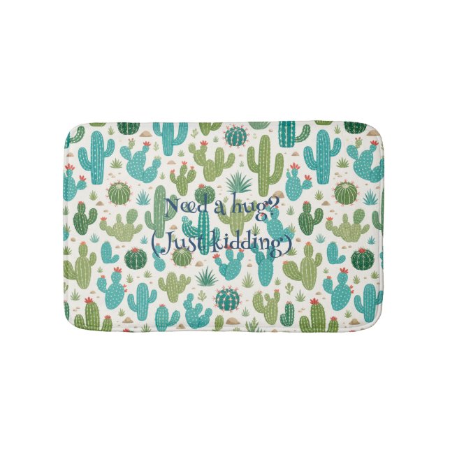 Cacti Need A Hug Bath Mat (Front)
