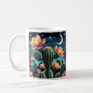 Cacti night time gift coffee mug