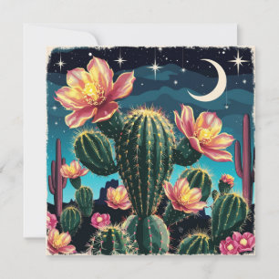 Cacti night time gift invitation
