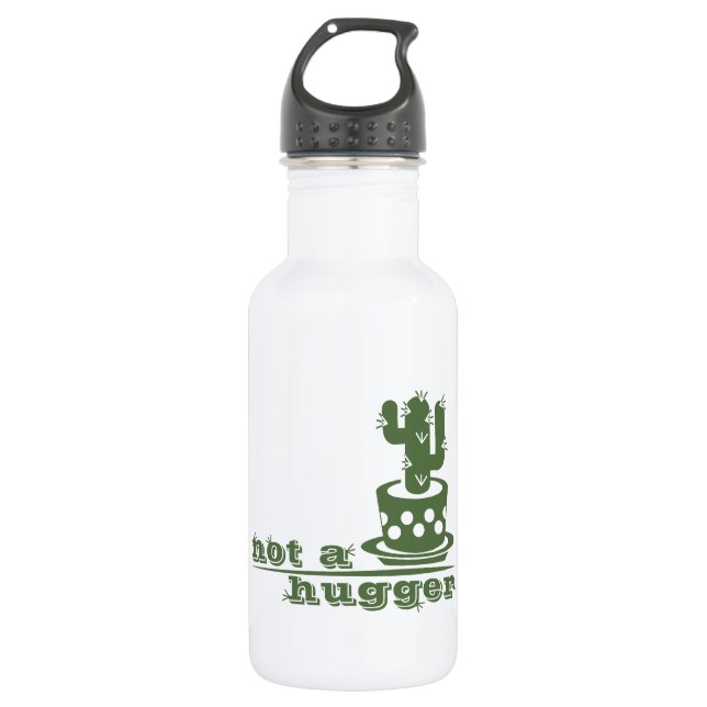 Cacti Not a hugger cactus funny saying 532 Ml Water Bottle (Front)