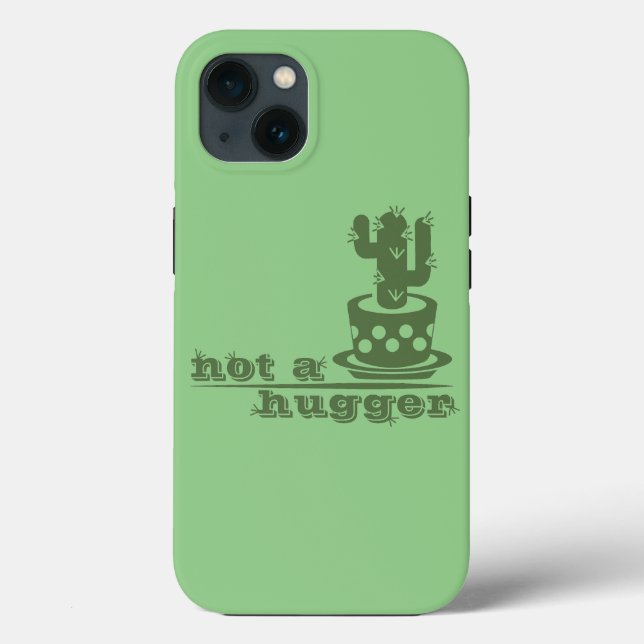 Cacti Not a hugger cactus funny saying Case-Mate iPhone Case (Back)