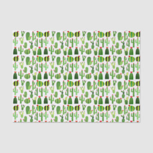 Cacti on White Tissue Paper