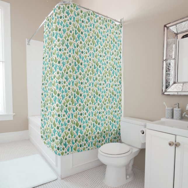 Cacti Shower Curtain (In Situ)