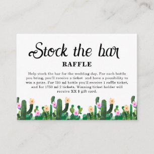Cacti Stock the bar Bridal Shower Enclosure Card