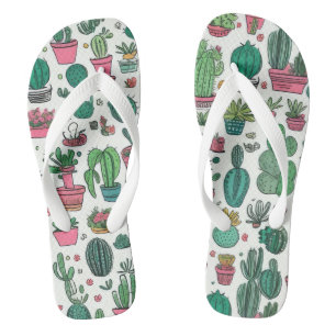 Cacti Succulent Pattern Jandals