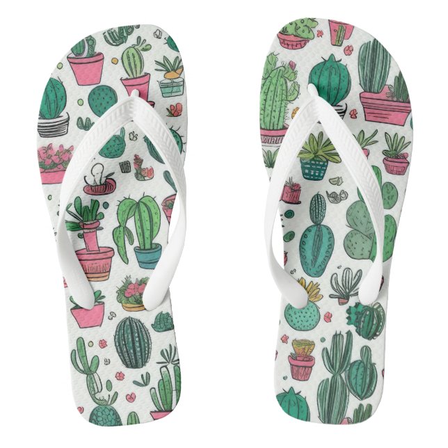 Cacti Succulent Pattern Jandals (Footbed)