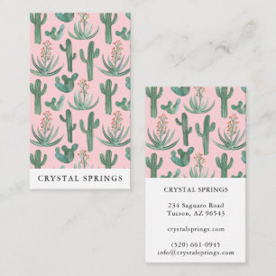 Cacti Succulents Botanical Plants Modern Chic Pink Business Card
