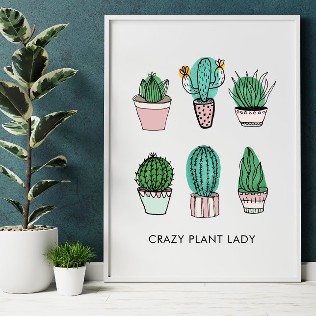 Cacti succulents illustration personalised poster (Creator Uploaded)
