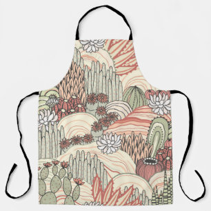 Cacti Succulents Outdoor Landscape Pattern Apron