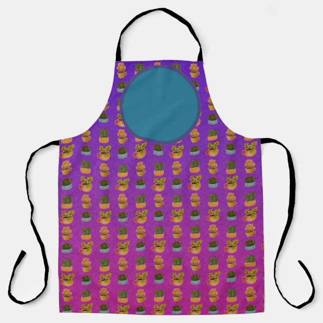 Cacti & Succulents pattern Apron (Front)