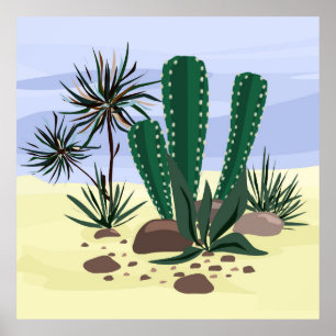 Cacti, succulents . poster