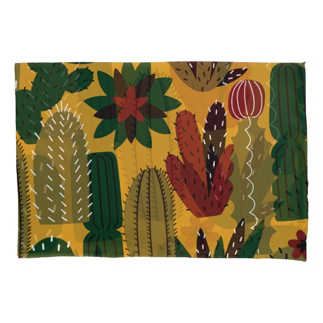 Cacti & Succulents: Vintage Pillowcase (Front)