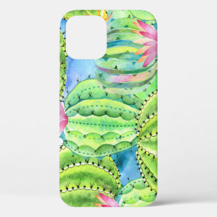 Cacti Watercolor: Floral Summer Ornament. iPhone 12 Case