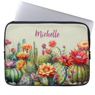Cacti Watercolor Pattern Laptop Sleeve