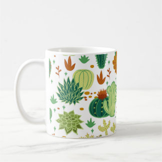 Cacti White Background: Vintage Graphics. Coffee Mug