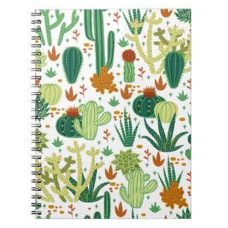Cacti White Background: Vintage Graphics. Notebook