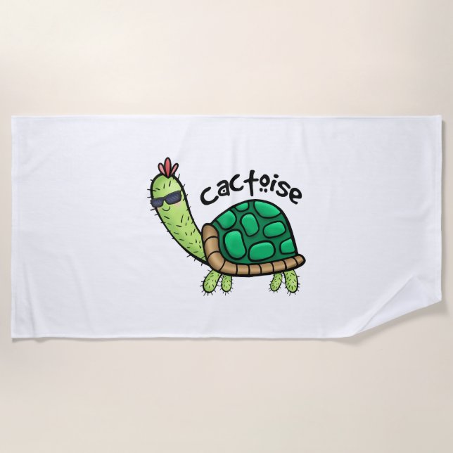 CACTOISE FUNNY CACTUS TORTOISE KID'S T-SHIRT BEACH TOWEL (Front)