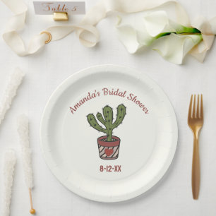 Cactua Theme Bridal Shower Personalised Paper Plate