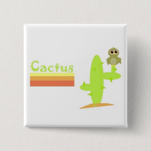 Cactus 15 Cm Square Badge (Front)