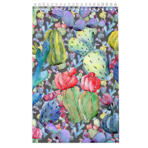 Cactus Abstract Watercolor Calendar