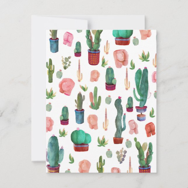 Cactus and Butts Thank You Card (Front)